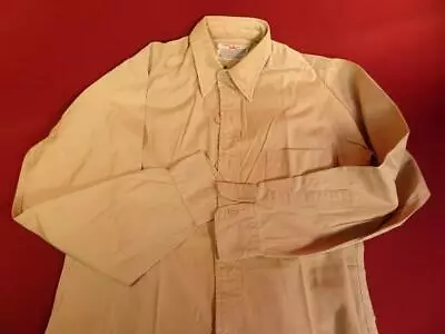 Vintage 1950s US Army Uniform Khaki Work Shirt ELBECO REGULATION Size 14 1/2 • $15