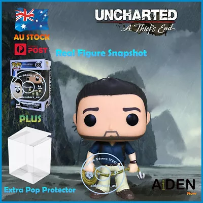 🌊 Funko Pop Games Uncharted Nathan Drake Rare Collection + Protector AU NEW 🌊 • $44.50