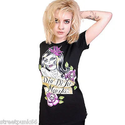 £14.95 • Buy Darkside Clothing Dia De Los Muertos Womens T-shirt Zombie Day Of The Dead
