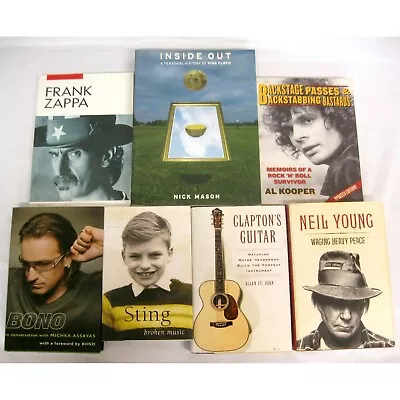 $39.95 • Buy Frank Zappa Pink Floyd Neil Young Sting Clapton Rock Biographies 7 Books Lot