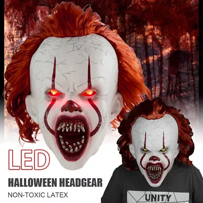 IT Movie Pennywise Clown Mask Stephen King's Mask Scary Mask Halloween Cosplay • $16.89