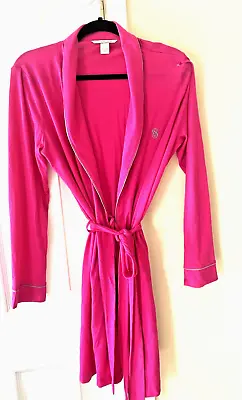Victoria’s Secret Short Wrap Bath Robe House Coat Pink Sz. Medium W/Pockets NEW • $39
