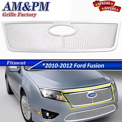 Fits 2010-2012 Ford Fusion Stainless Grill Wire Mesh Upper Grille Chrome 2011 • $115.99