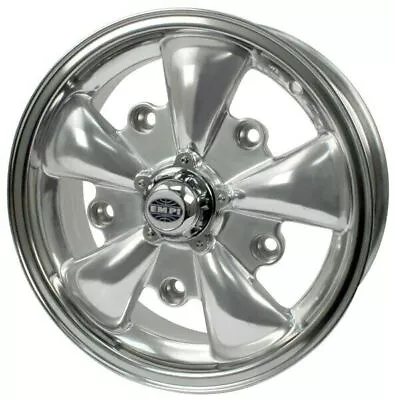 15  X 5-1/2  Vw Bug 5 Lug Silver Empi 5 Spoke Wheel Includes Cap-Valve Stem • $180.95