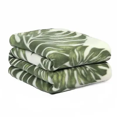 £6.99 • Buy Dreamscene Tropical Leaf Polar Fleece Blanket Soft Throw Over Sofa Bed Chair