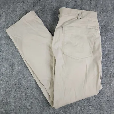Orvis Khaki Pants 36x29 (36x32) Beige Tan Pockets Fly Logo Casual Cotton Nylon • $16.19