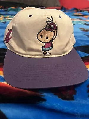 Vintage Dino The Flintstones SnapBack Hat Cap Blockhead Script 90s 1994 • $35