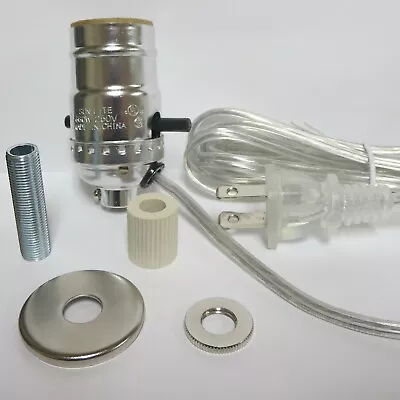 Lamp Parts: Nickel Pre-wired Bottle Kits - 5/8  Adapter • $6.95