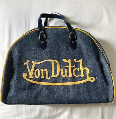 New Von Dutch Bowling Bag Bling Blue Denim Tote Duffle~Gorgeous~!! • $180