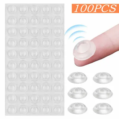 100Pcs Furniture Bumpers Silicone Adhesive Bumpers Pads For Door Cabinet Drawers • $7.49