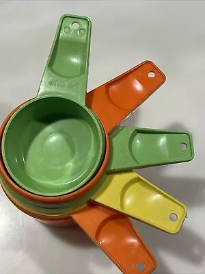 Vintage Tupperware Nesting Measuring Cups Multicolor Set Of 5 Missing 1/3 Cup • $15