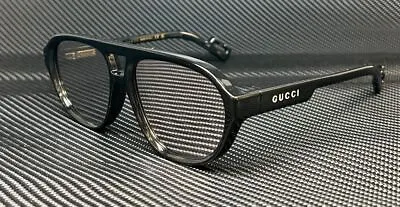 GUCCI GG1239S 002 Black Silver Mirror Men's 58 Mm Sunglasses • $275.40