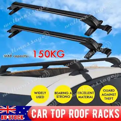 Universal Car Top Roof Racks Holder Carrier Pair Cross Bar Aluminium Alloy Lock • $58.85