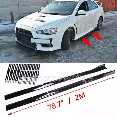 For Mitsubishi Lancer 2002-2017 Side Skirt Extension Kit Splitter Spoiler Lip • $56.99