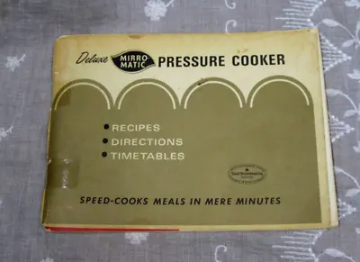 Vtg DELUXE MIRRO-MATIC PRESSURE COOKER Recipe Directions Cookbook 1958 PB • $9.99