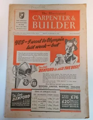 MAGAZINE - Vintage The Illustrated Carpenter & Builder Magazine Dated Nov 1951  • £3