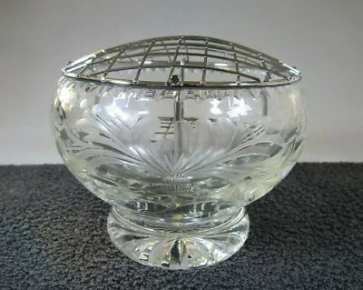 £14.95 • Buy Lovely Large Vintage Royal Brierley Crystal Posy Vase / Rose Bowl And FlowerFrog