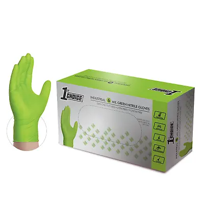 1st Choice Premium Green Nitrile Disposable Gloves 6 Mil Diamond Grip • $17.50