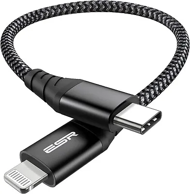 $14.39 • Buy ESR USB-C To Lightning Cable 0.5 Ft (0.2 M) MFi-Certified, PD Fast Charging Cabl