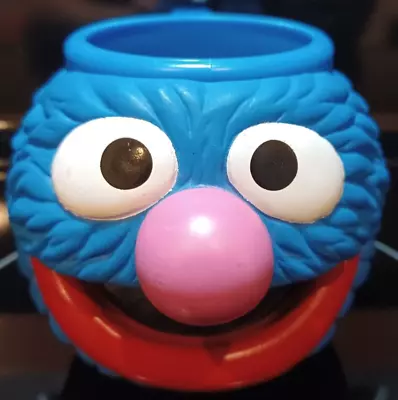 Sesame Street Applause 1995 Grover 3D Mug Cup Character Head Face Kids Vintage • $21.97