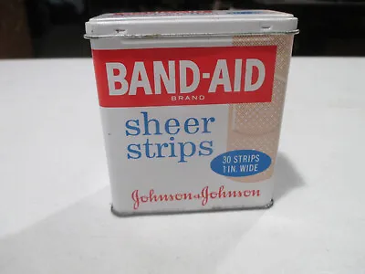  Vintage Johnson & Johnson Band-Aid Metal Tin Box Hinged Top Sheer Strips  • $7.50