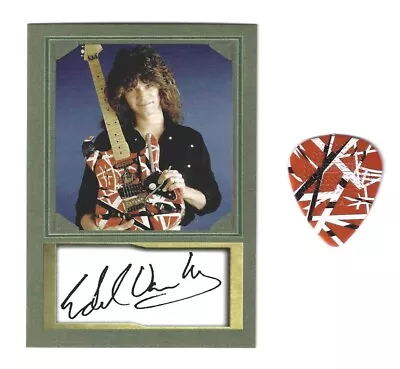 Eddie Van Halen - Trading Card + Evh Frankenstein Guitar Pick - Mint Condition • $8.95