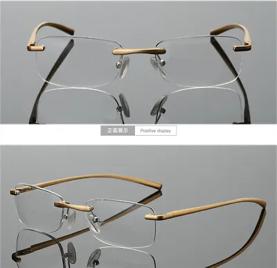 Frameless Aluminum Magnesium Alloy Reading Glasses Anti Blue Ray For Reader • $9.99