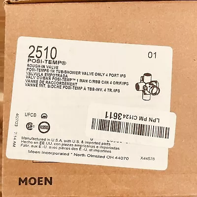 2510 MOEN Brass Rough-In Posi-Temp Pressure-Balancing Cycling Tub & Shower Valve • $49.98