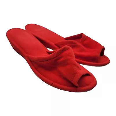 Vintage Vanity Fair Shoes Womens Size M 6.5/7.5 Slippers Red Slip On Retro  • $22.49