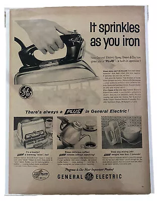 1958 Vintage Print Magazine Ad GE General Electric Steam Iron Toaster Coffee • $9.90