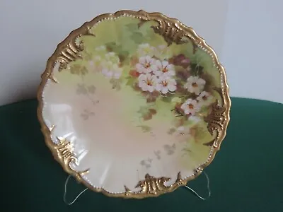 Antique B&H Limoges Signed Hand Painted Morning Glory Porcelain 8 3/4  Plate • $31