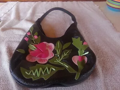 VINTAGE DESIGNER HANDBAG ~ BRACCIALINI PURSE  Floral Design • $29.95