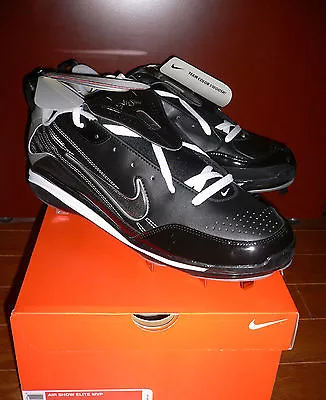 NIKE AIR Show Elite MVP Black White Baseball Shoes Cleats Mens 13 NEW IN BOX • $29.99