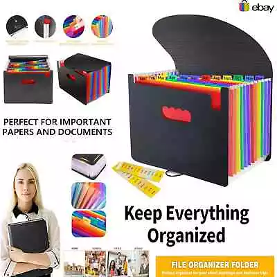 Expanding File Organiser A4 File Holder Paper Documents Storage Folder • £6.90