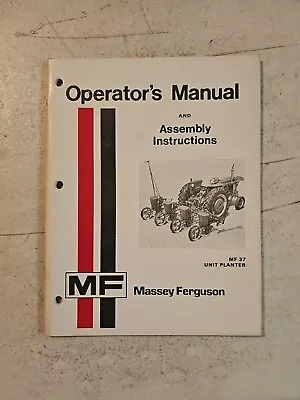 Vintage Massey Ferguson 37 Unit Planter Operators Manual  Assembly Instructions  • $13.25