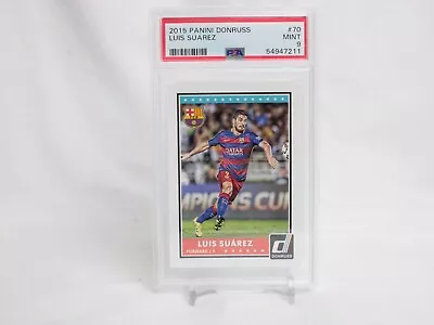 2015 Panini Donruss Soccer Base Luis Suarez FC Barcelona #70 PSA 9 MINT Low Pop • $13.99