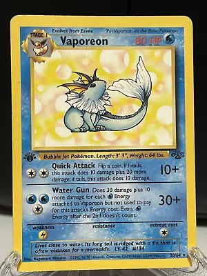 Pokémon TCG Vaporeon Jungle 28/64 Regular 1st Edition Rare • $9.99
