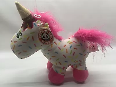 Peek A Boo Toys Plush Unicorn White Pink Sprinkles Ice Cream Cone Horn Toy 8  • $7.99