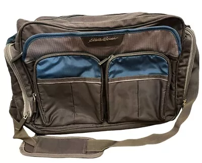 Diaper Bag Eddie Bauer Diaper Bag Blue Gray 17 X10  10 Compartment Shoulder Str • $19.99