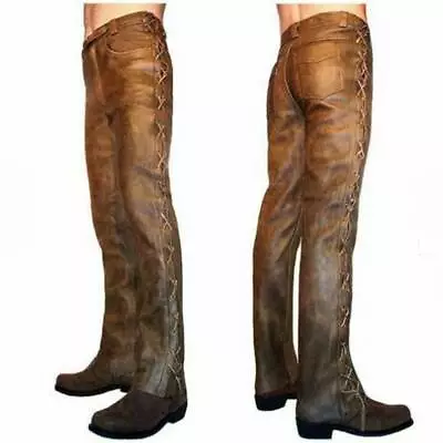 Western Cowboy Style Leather Pant Native American Leather Pant Men Leather Pant • $62.99