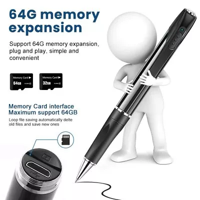 Portable Pocket Pen Spy Camera Hidden Mini Body Cam Audio Video Recorder DVR DV • $35.43