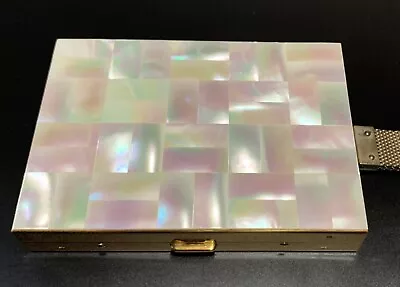 Vintage Mother Of Pearl Makeup Wristlet Minaudiere • $75