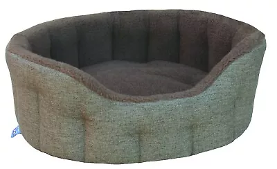 P&L Country Dog Heavy Duty Oval High Sided Bolster Style Basketweave With Fleece • £82.49