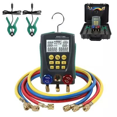 Refrigeration Digital Manifold Gauge Set HVAC Pressure Vacuum Temperature Tester • $149