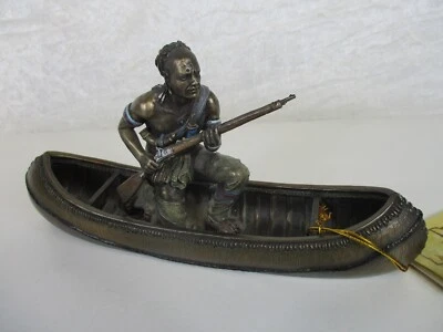 £4.99 • Buy Veronese Tribes Of The World 'Mohawk Tribe' Canoe Figurine Ornament