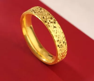 Pure 999 24K Yellow Gold Ring Lucky Women Men Circle Ring US SIZE 1.7-1.8g • $252