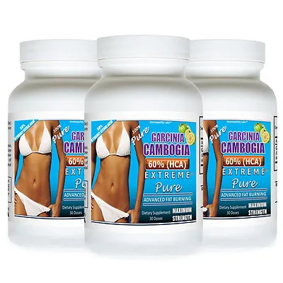 $9.98 • Buy 3 Garcinia Cambogia Extract Extreme Pure 60% Hca Diet Weight Loss Max Powder