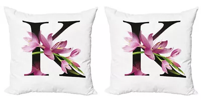 Letter K Pillow Covers Pack Of 2 Blooming Kaffir Lily K • £18.99