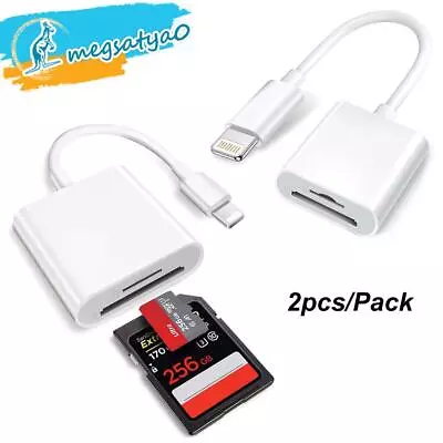 2PCS Lightning To SD & TF Card Dual Slot Reader For IPhone/iPad2 In 1 Micro SD • $23.29