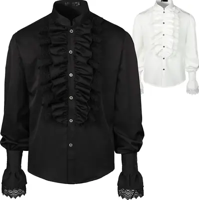 Devil Fashion Mens Shirt Top White Gothic Steampunk Victorian Regency Aristocrat • £22